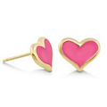 Lauren G. Adams Girls Baby Hearts Post Earrings (Gold/Hot Pink)